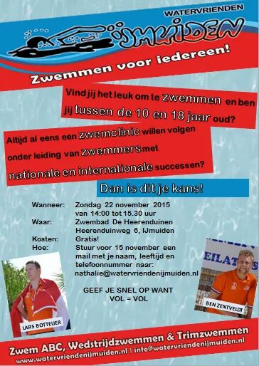 Gratis zwemclinic voor scholieren